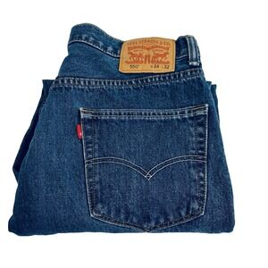 Levis 550 Relaxed Fit Blue Jeans Mens 34 x 30 Roomy in Seat and Thighs